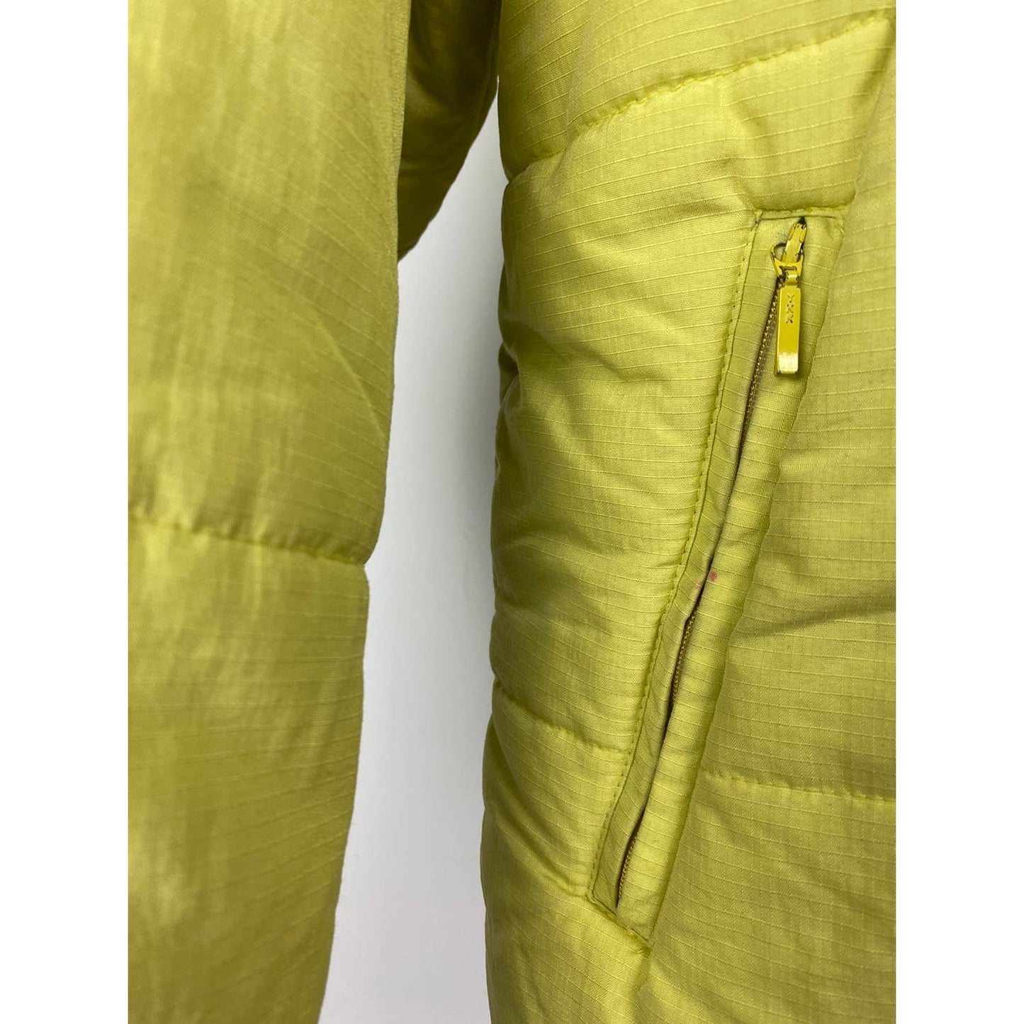 90s Nike vintage yellow puffer jacket spell out big logo