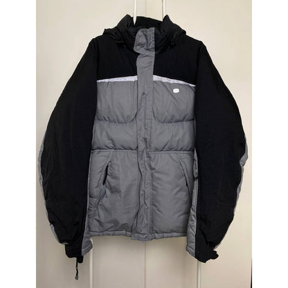 Nike vintage grey / black puffer jacket small hex logo 2000s