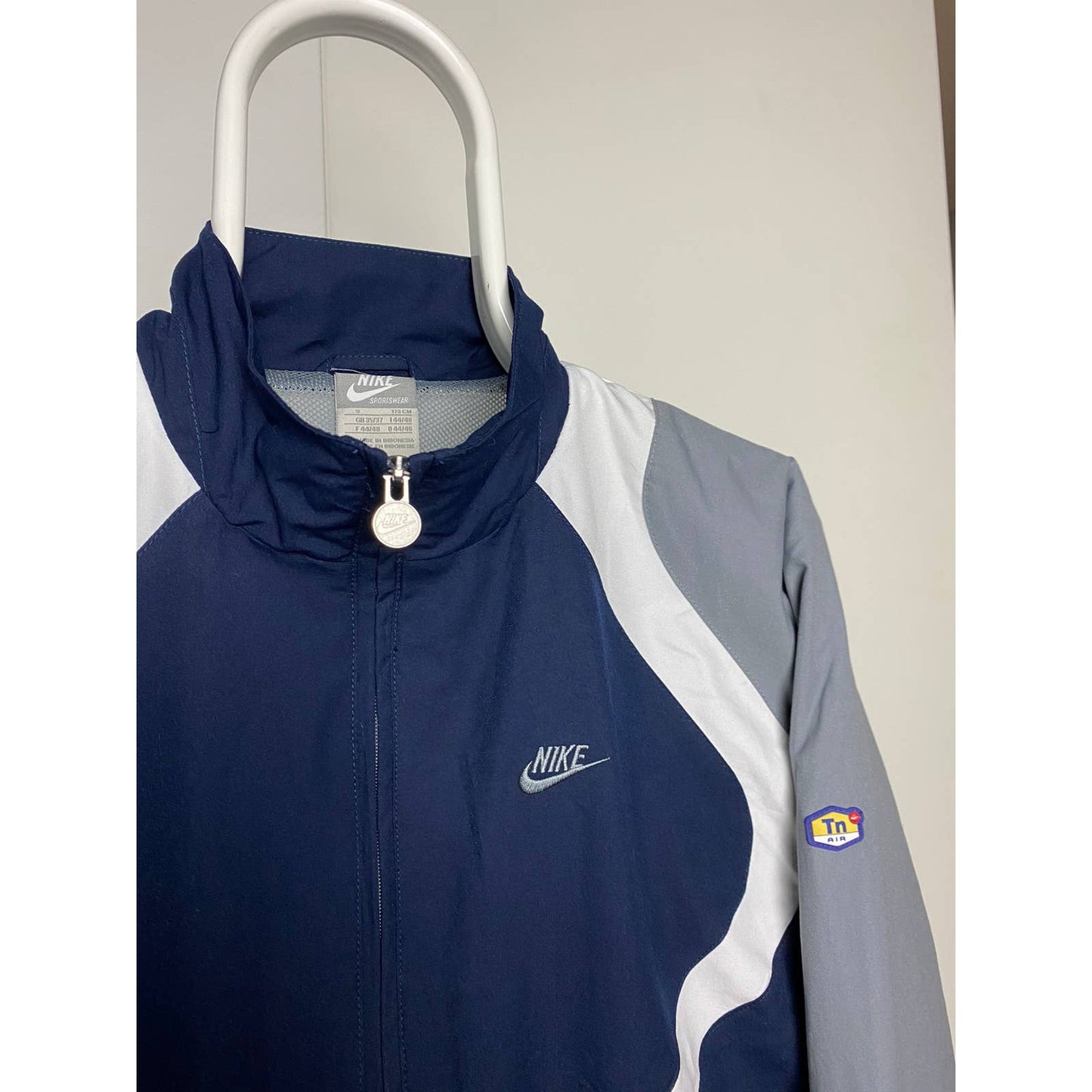 Nike TN vintage navy grey track jacket small logo 2000s