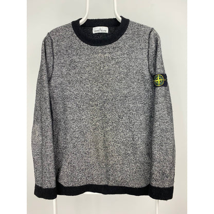 Stone Island vintage grey black wool sweater with the badge