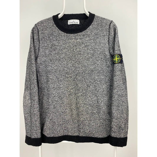Stone Island vintage grey black wool sweater with the badge