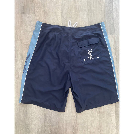 90s Yves Saint Laurent vintage YSL navy shorts big logo