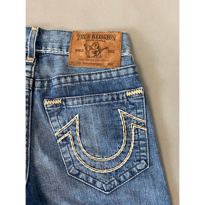 True Religion vintage blue denim shorts thick stitching Y2K