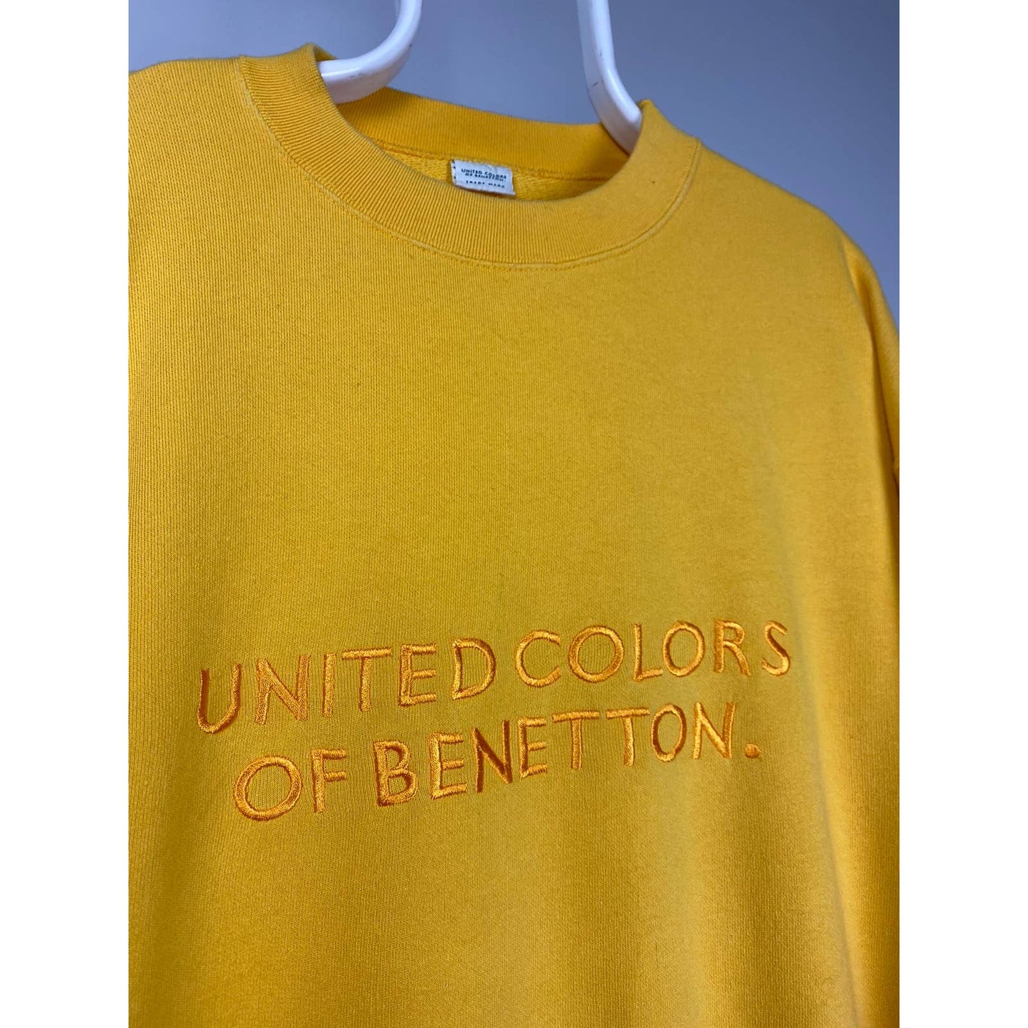 United Colors of Benetton vintage spellout sweatshirt yellow