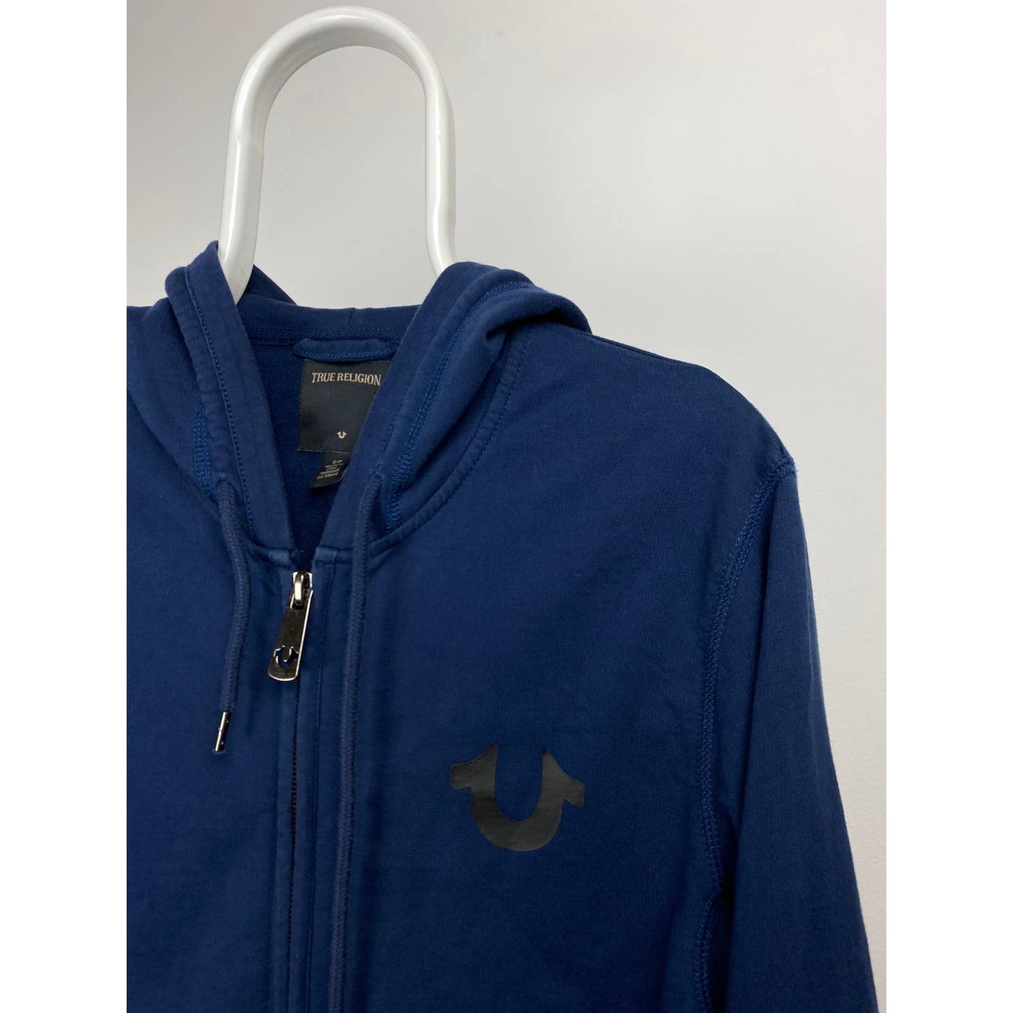 True Religion vintage navy zip hoodie big logo Y2K