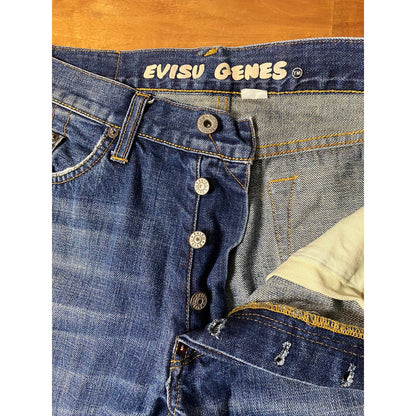 Evisu Japan vintage blue jeans denim pants white seagulls