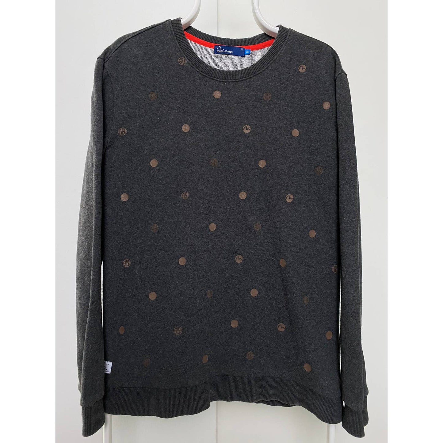 Evisu vintage dark grey sweatshirt Polka dot