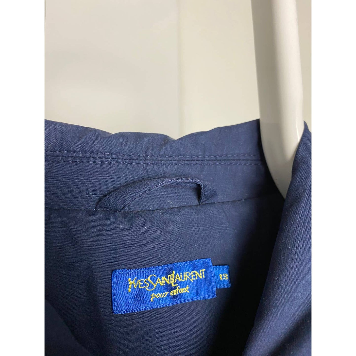 Yves Saint Laurent vintage Harrington jacket navy YSL logo