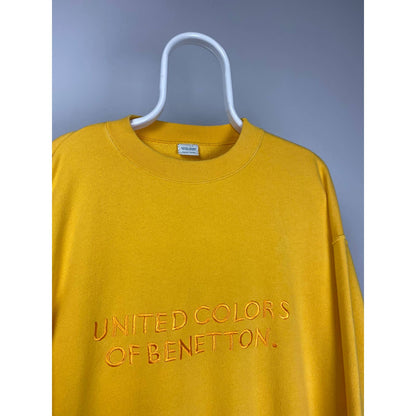 United Colors of Benetton vintage spellout sweatshirt yellow