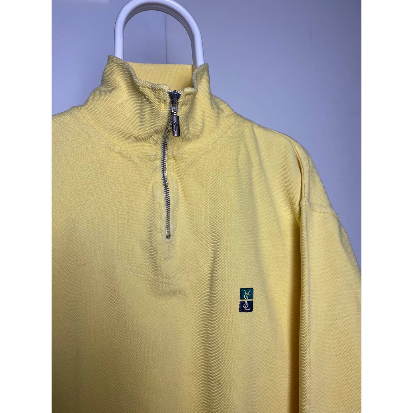 Yves Saint Laurent vintage yellow quarter zip sweatshirt YSL