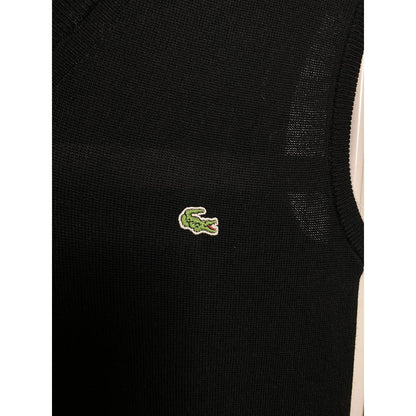 Lacoste vintage black sweater woollen vest small logo