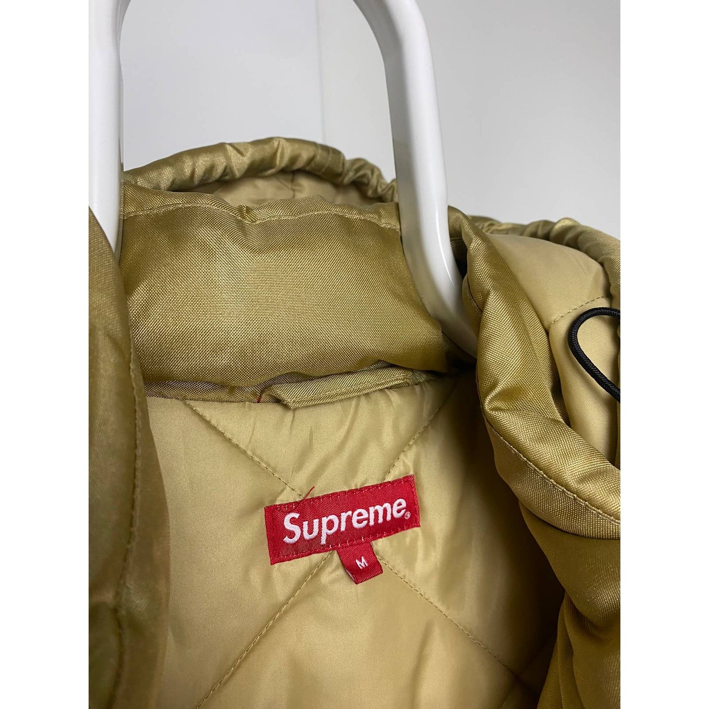 Supreme Team Puffy Jacket Gold big logo flags