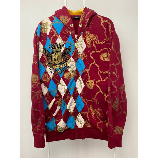 Ed Hardy zip hoodie vintage redsweatshirt Christian Audiger