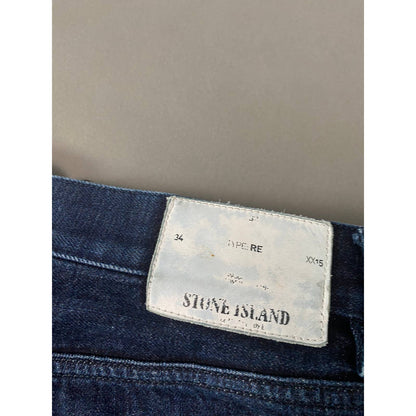 Stone Island vintage navy denim shorts with badge