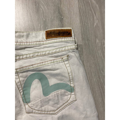 Evisu x Puma vintage white jeans blue seagulls Japan