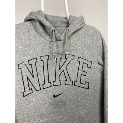 Nike spell out hoodie center swoosh grey collage vintage