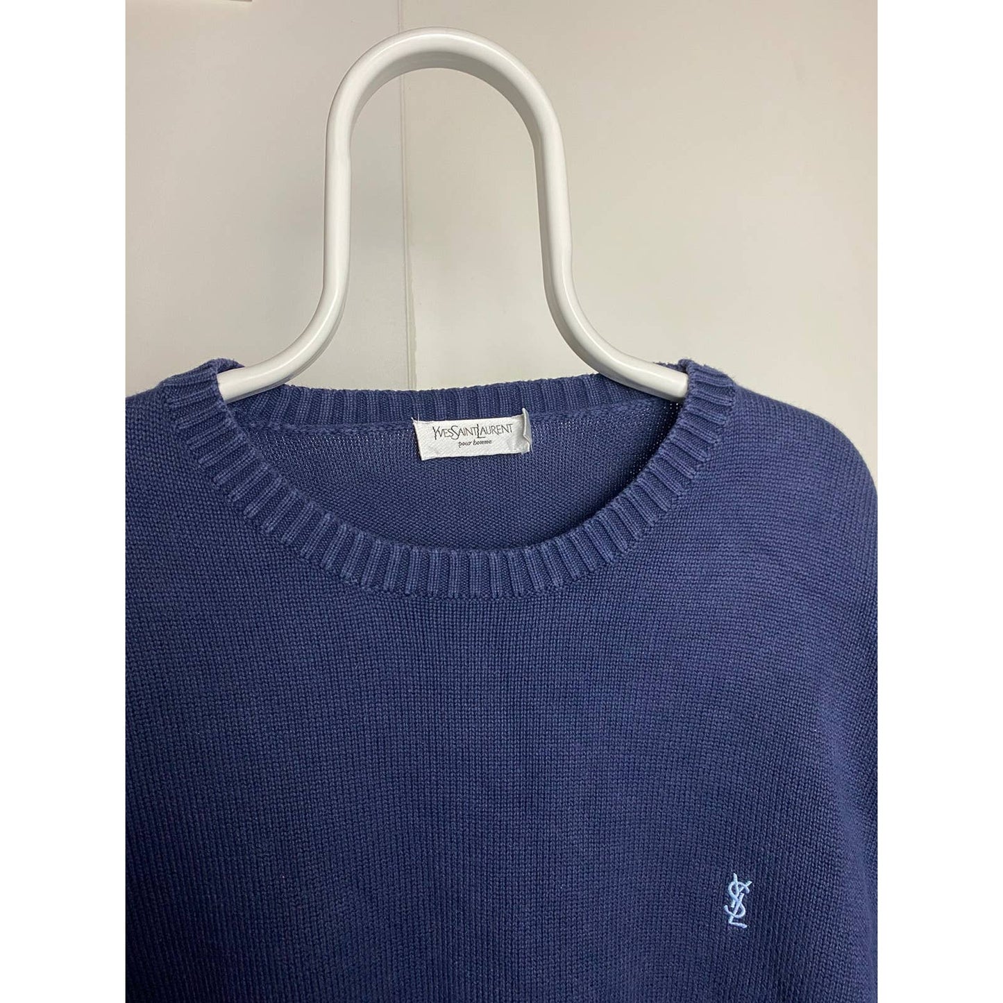 90s Yves Saint Laurent vintage YSL navy sweater small logo