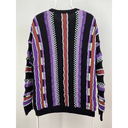 Review vintage purple sweater Coogi style cable knit