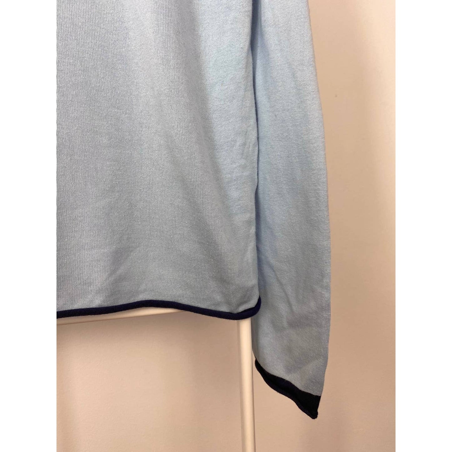 Yves Saint Laurent Vintage baby blue spell out sweater YSL