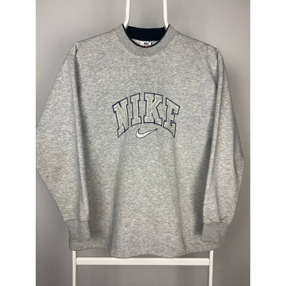 Nike vintage grey spell out center swoosh sweatshirt white