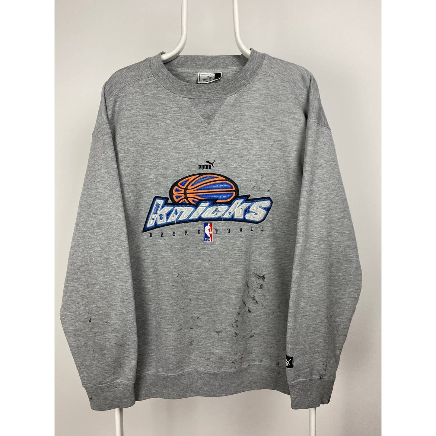 New York Knicks vintage Puma grey sweatshirt NBA thrashed