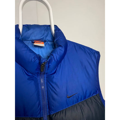 Nike vintage navy blue puffer vest small swoosh 2000s