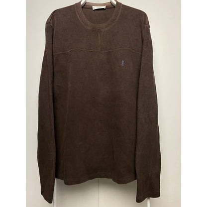 90s Yves Saint Laurent vintage brown sweater YSL small logo