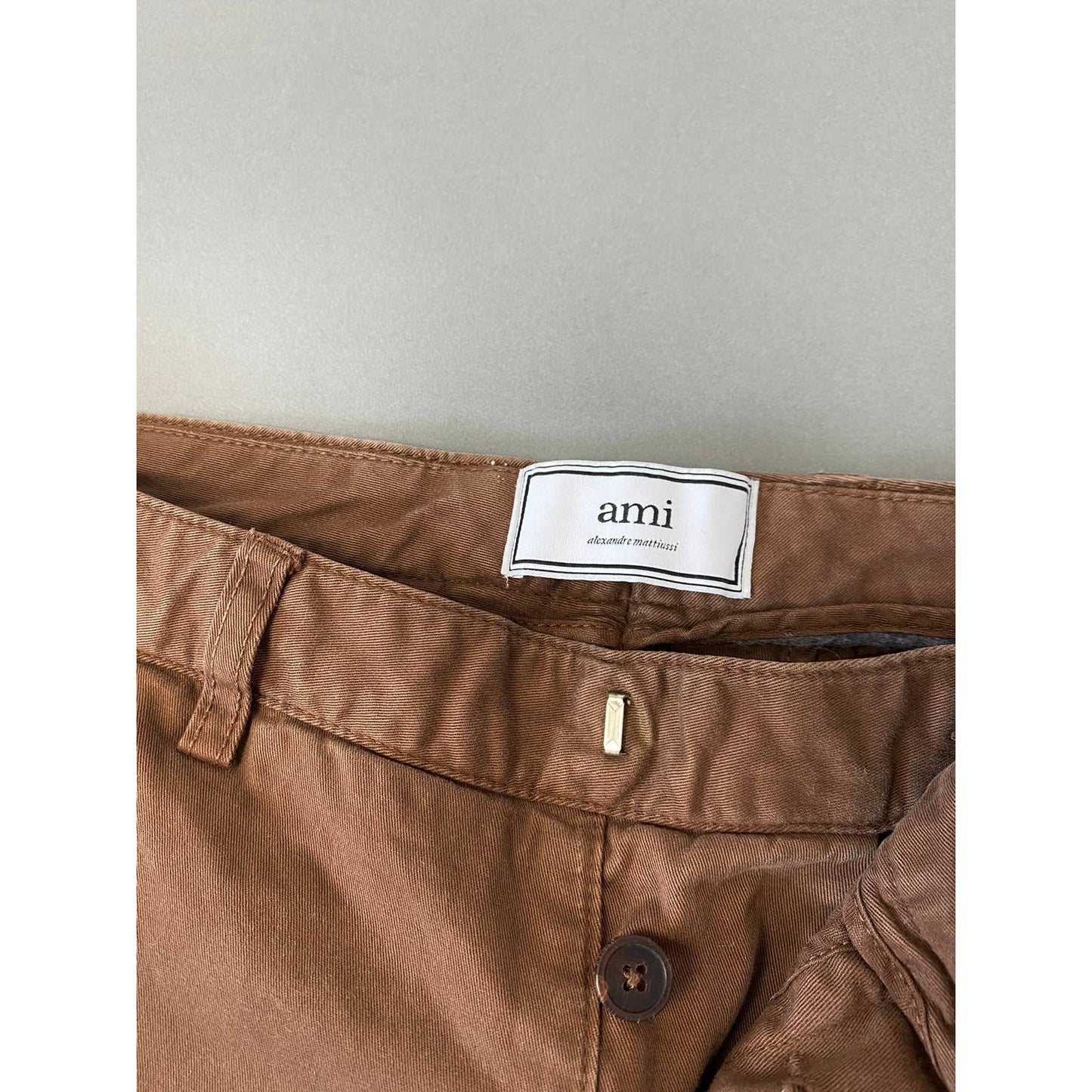 Ami brown chino pants small logo Paris Alexandre Mattiussi