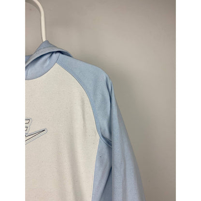 Nike vintage hoodie baby blue / white big central logo 2000s