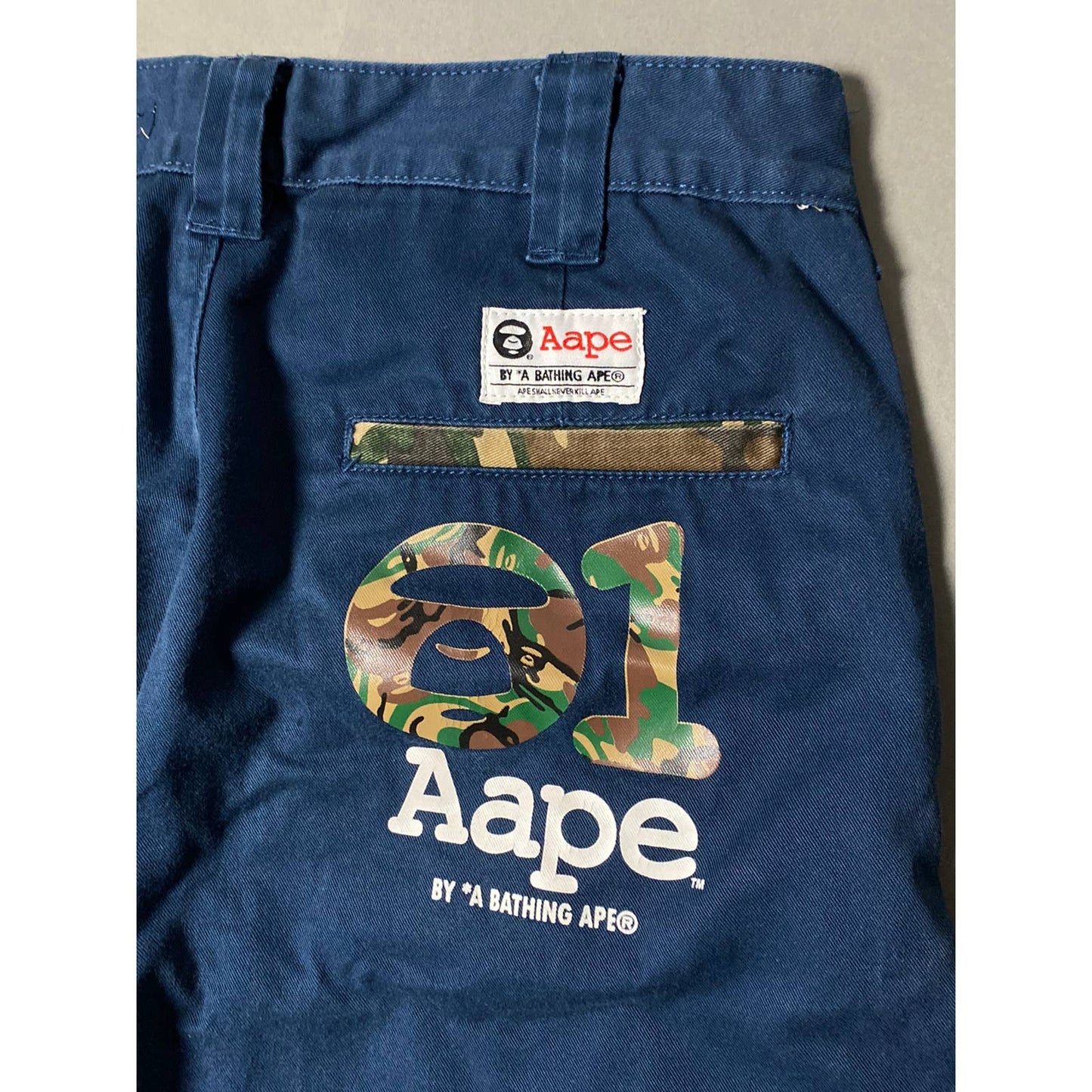 Aape vintage navy chino pants navy camo bape