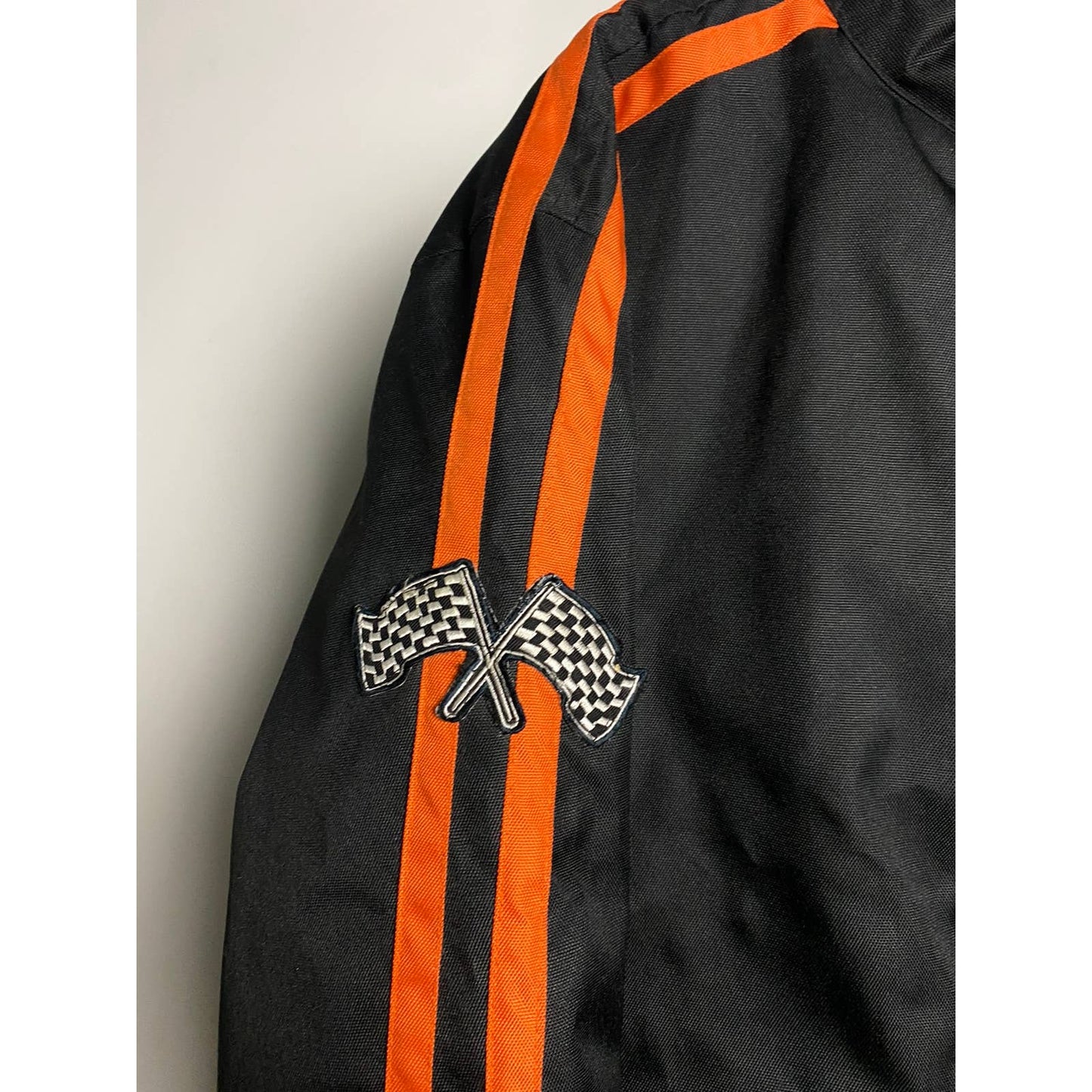 Route 66 vintage black orange Racing jacket big logo