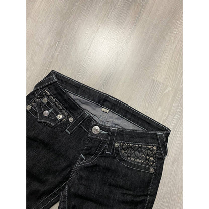 True Religion black jeans denim slim Y2K