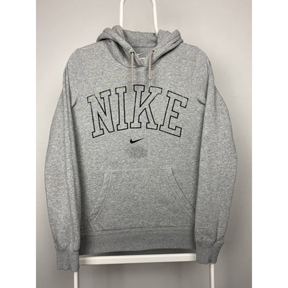 Nike spell out hoodie center swoosh grey collage vintage