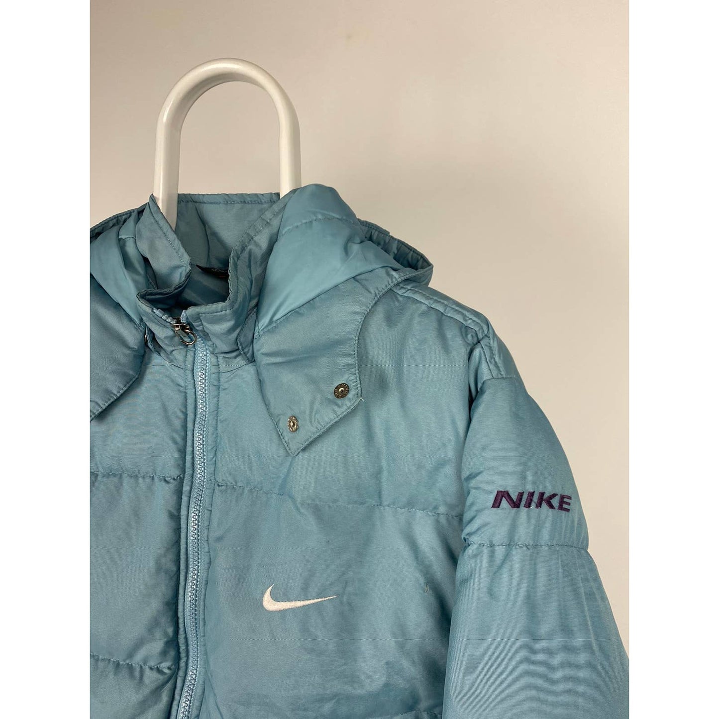 90s Nike vintage baby blue puffer jacket small swoosh