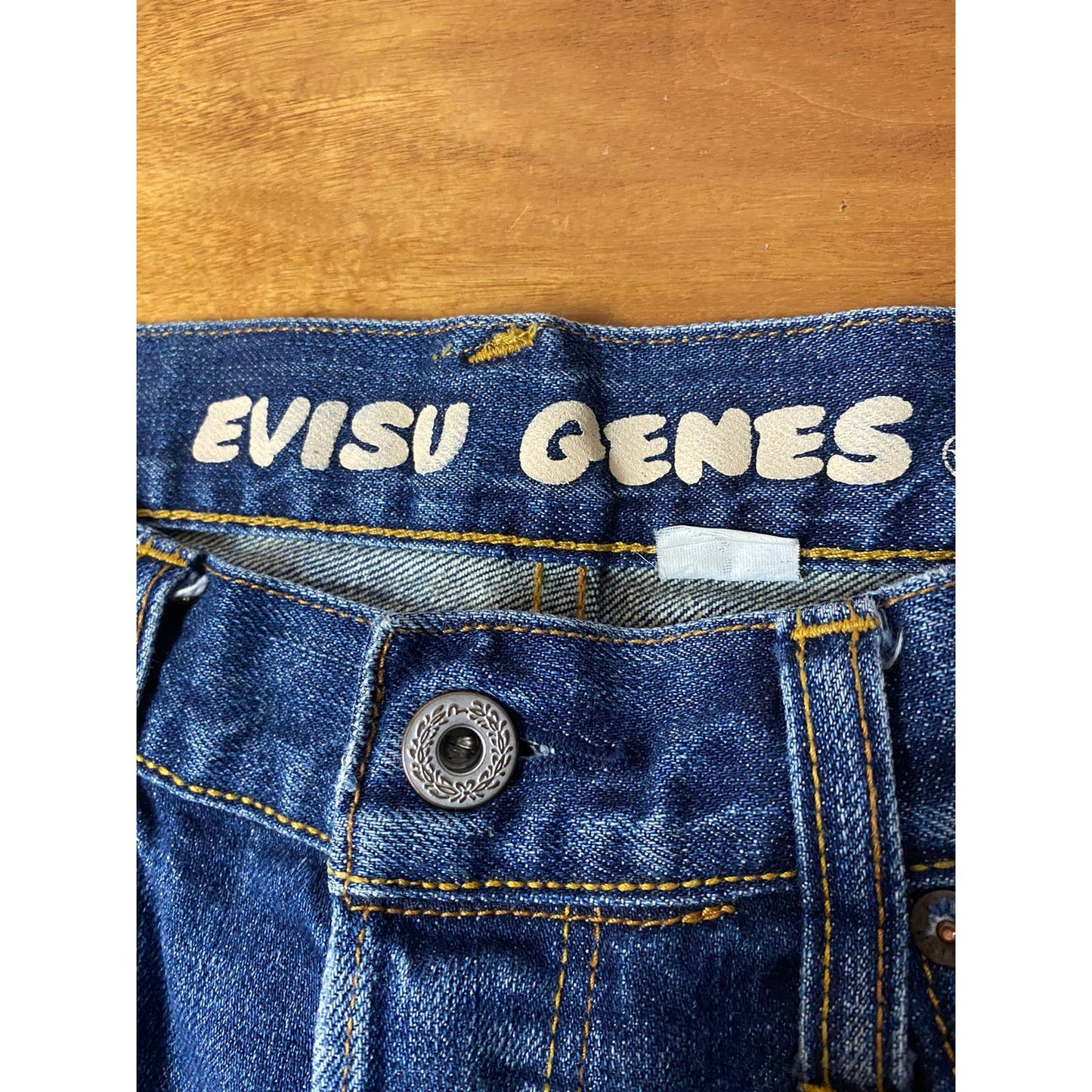 Evisu Japan vintage blue jeans denim pants white seagulls