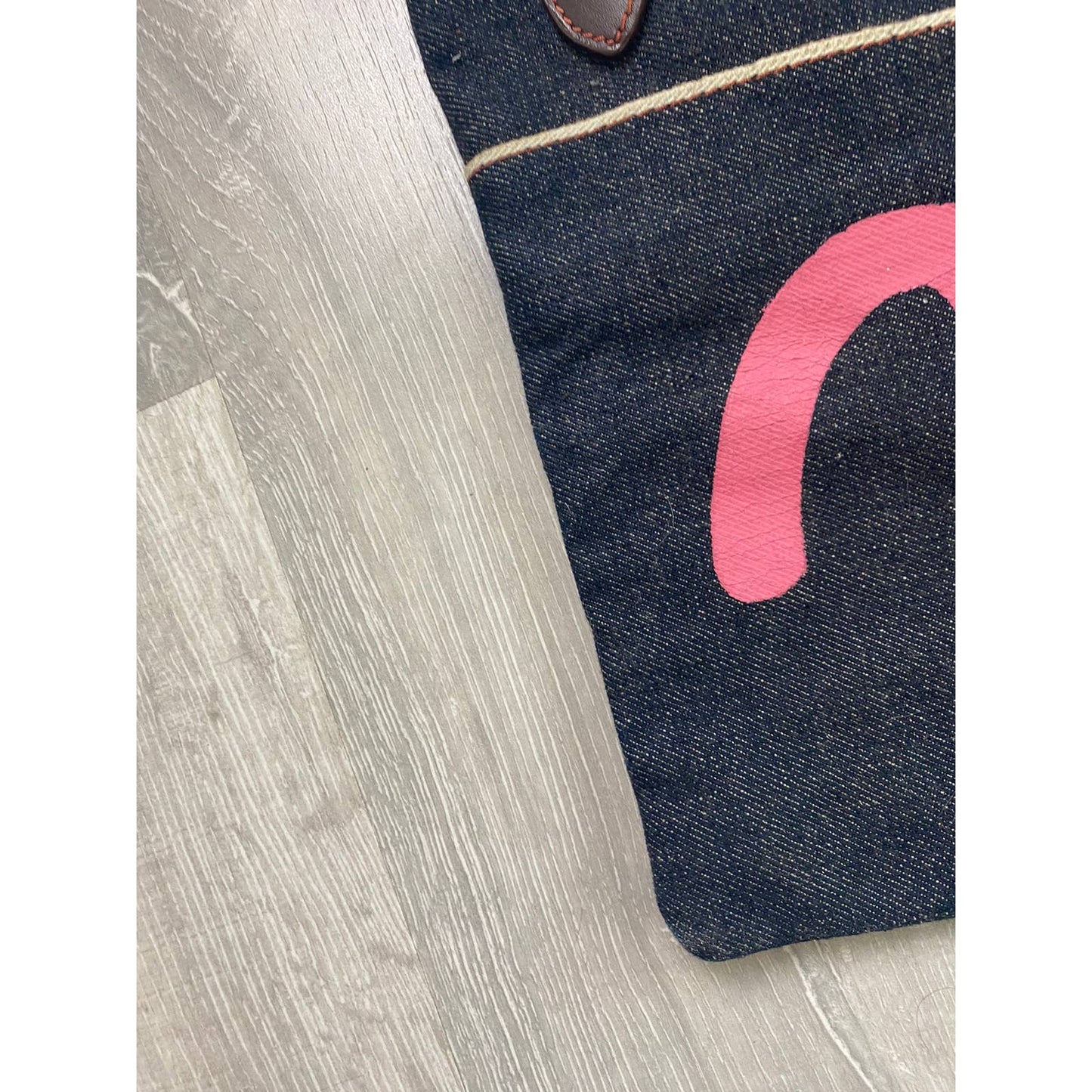 Evisu bag navy big Pink logo seagull selvedge