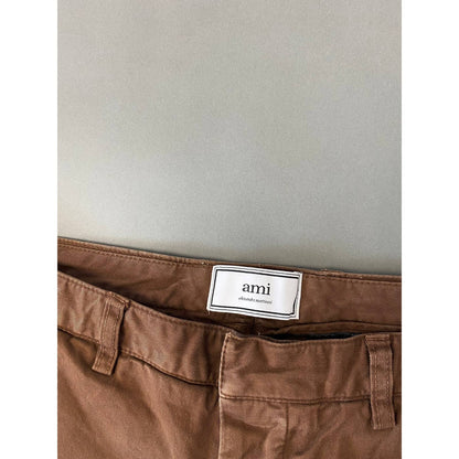 Ami brown chino pants small logo Paris Alexandre Mattiussi