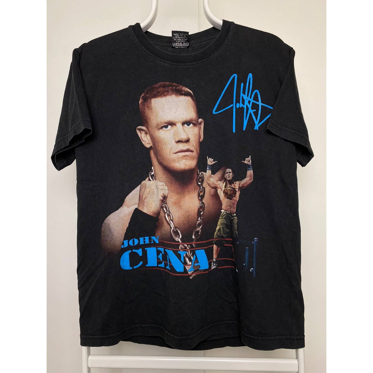 WWE John Cena signature vintage black T-shirt WWF Wrestling