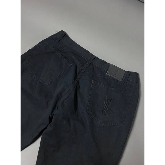 90s Yves Saint Laurent vintage black YSL logo chino pants