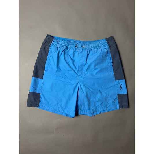 90s Yves Saint Laurent vintage YSL blue shorts small logo