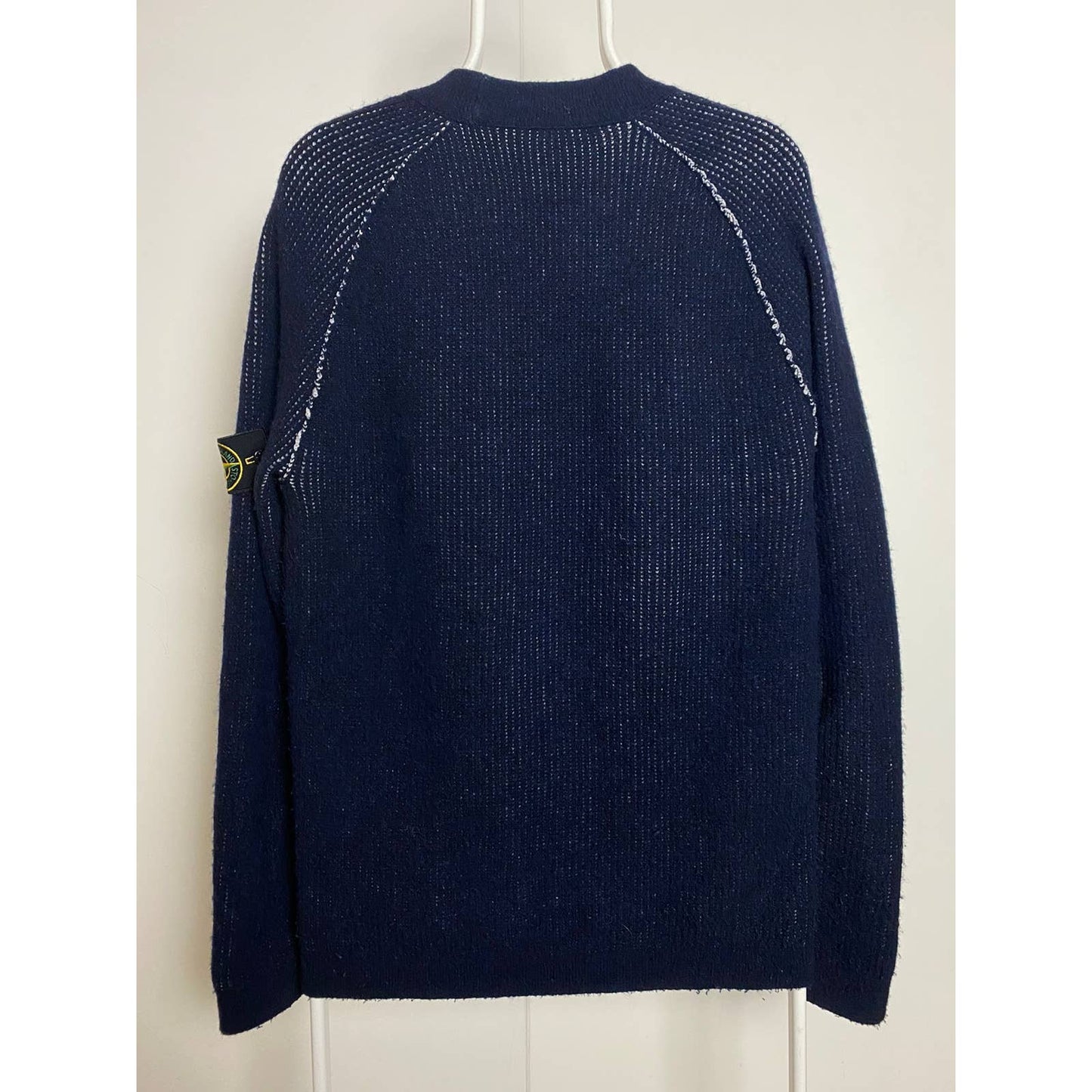 Stone Island reversible sweater grey navy with badge