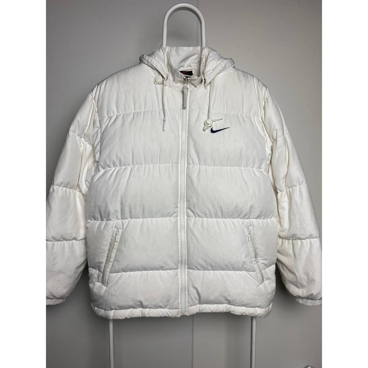 St Lotsbestemming regeren Nike vintage puffer jacket big logo white neon yellow 90s – Refitted