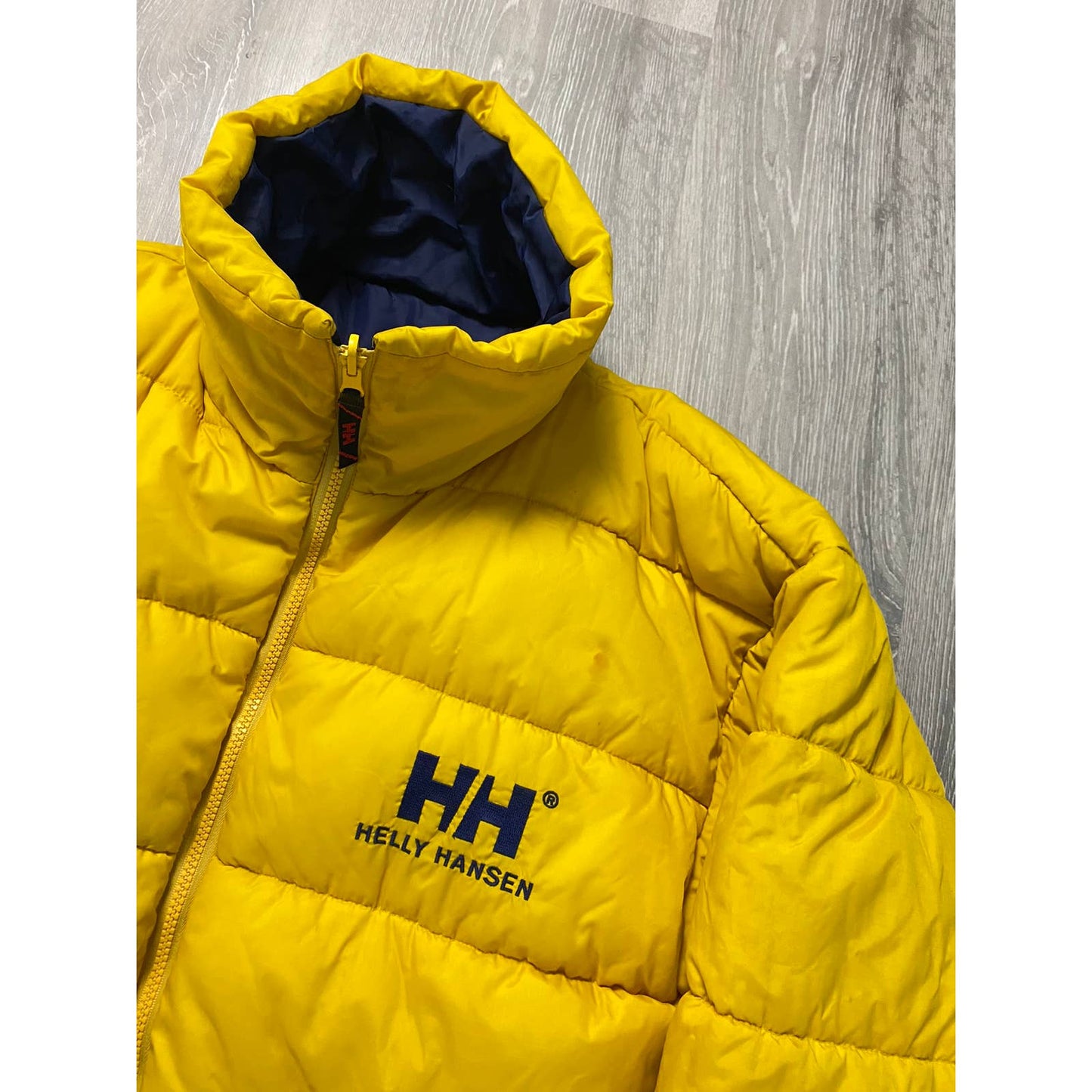 Helly Hansen vintage reversible puffer jacket big logo navy