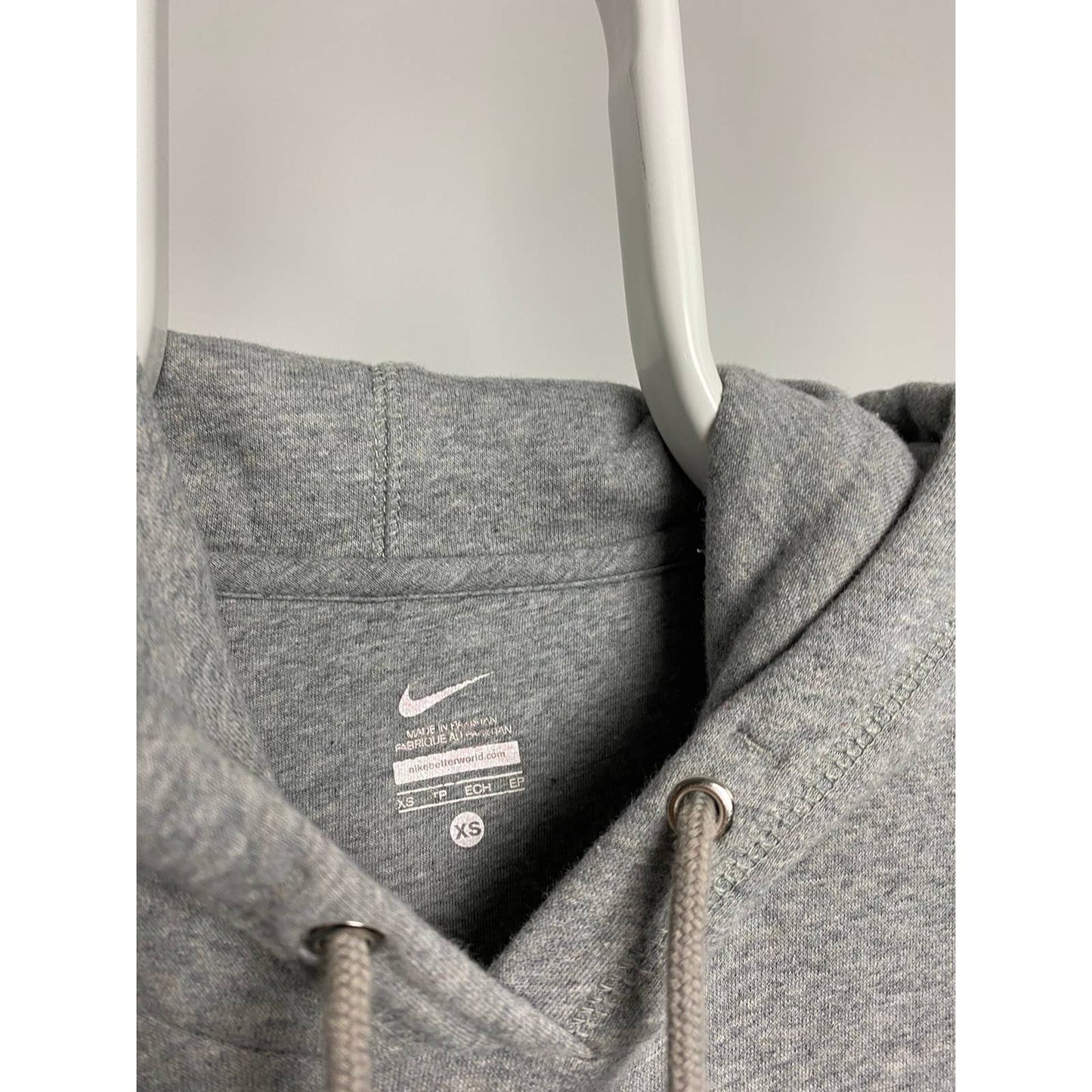 Nike spell out hoodie center swoosh grey collage vintage