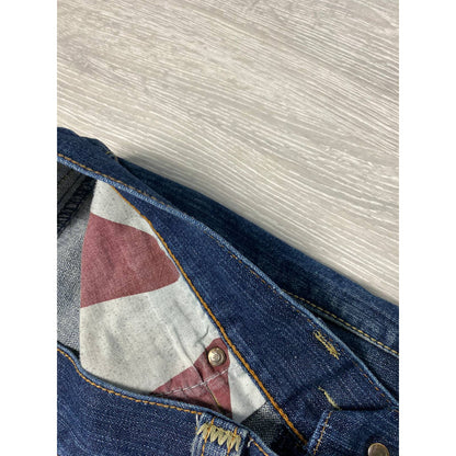 True Religion vintage navy jeans thick stitching big logo
