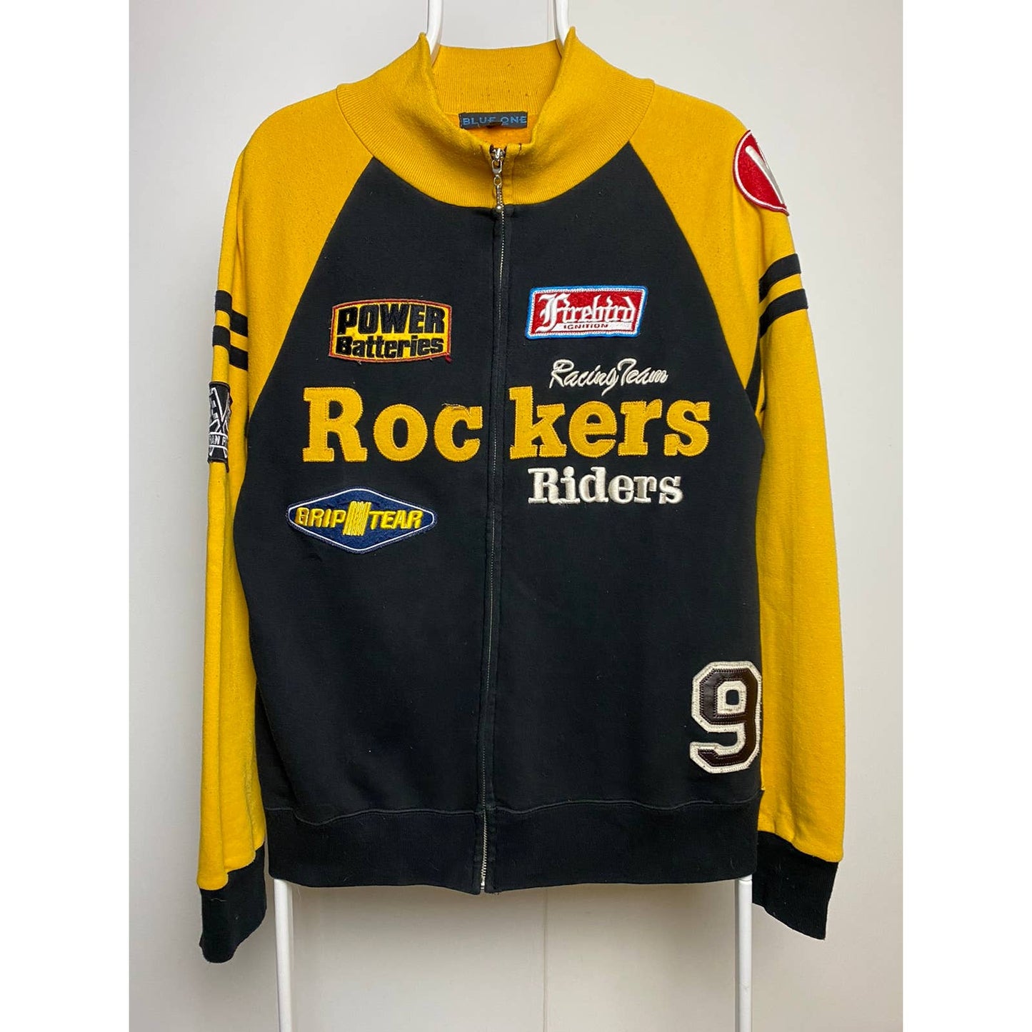 Rockers vintage Racing yellow zip sweatshirt blue one