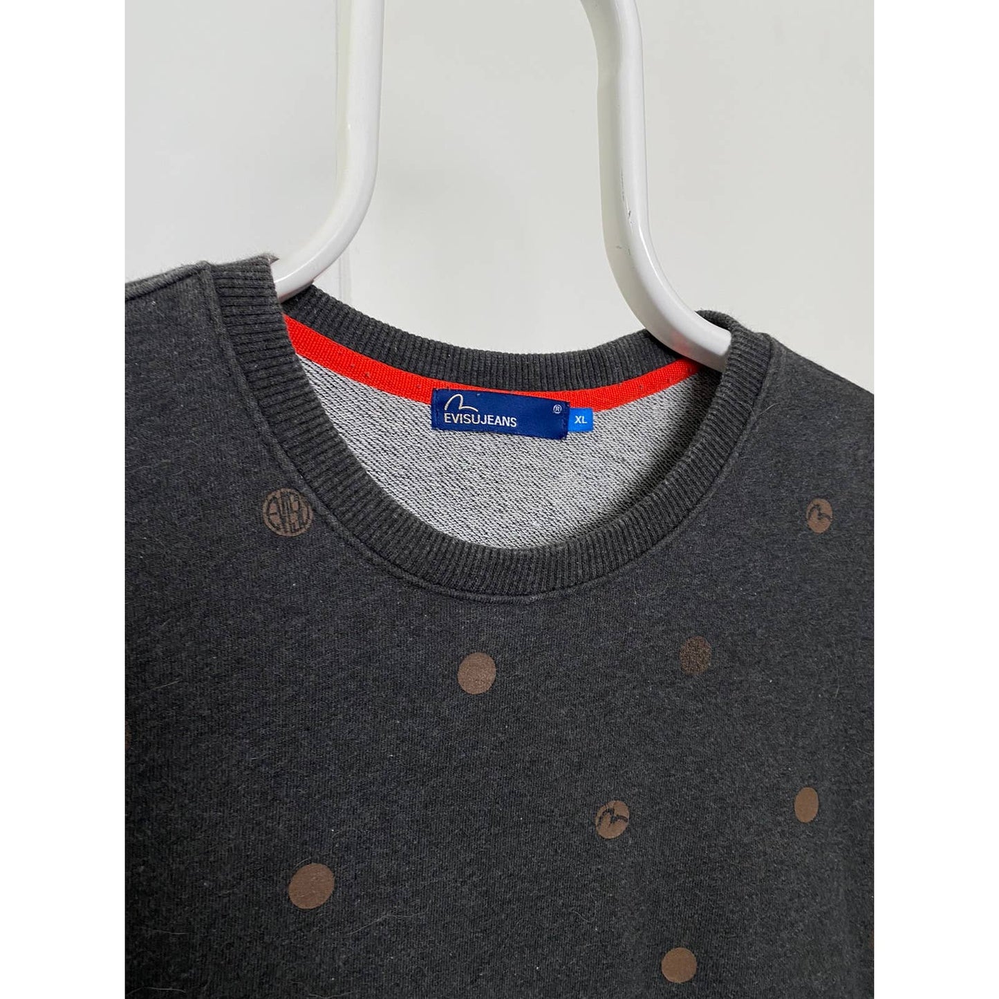 Evisu vintage dark grey sweatshirt Polka dot