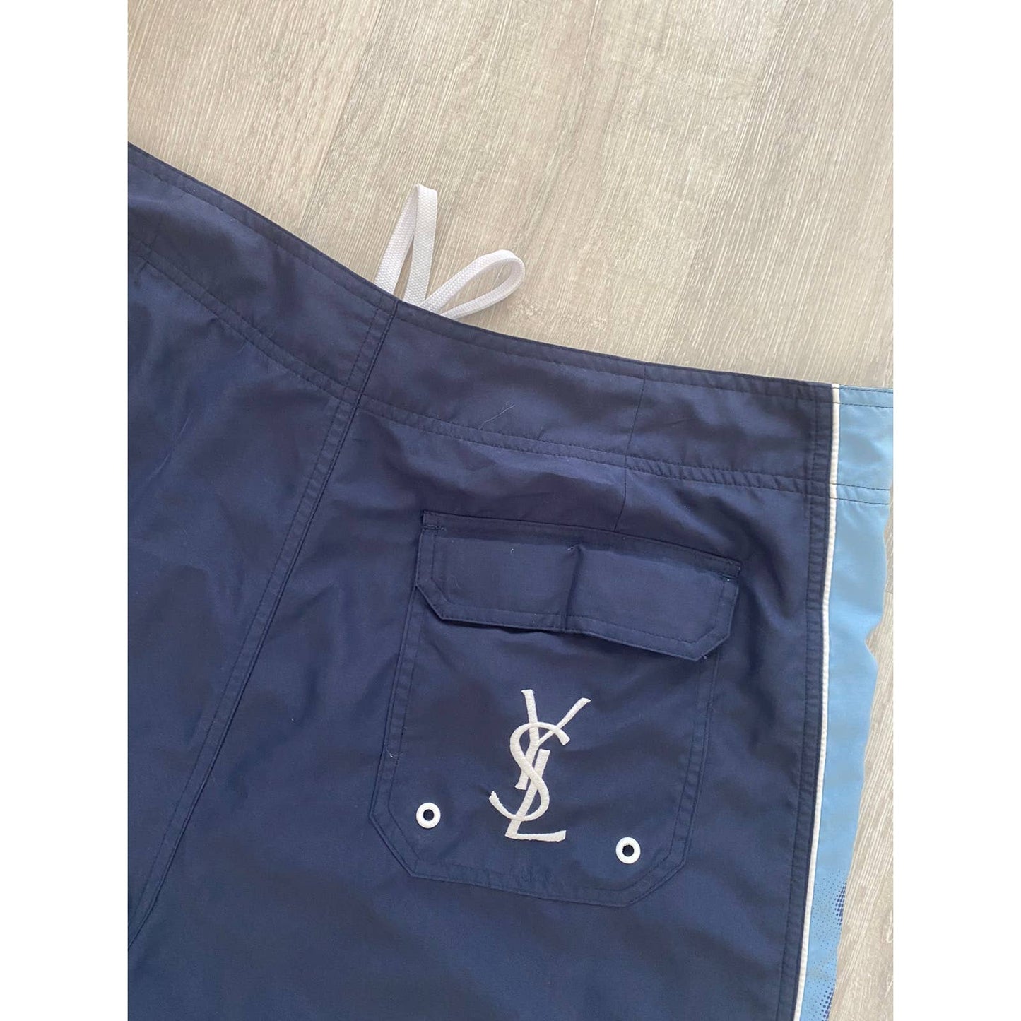 90s Yves Saint Laurent vintage YSL navy shorts big logo