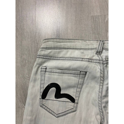 Evisu EU ED vintage grey jeans black seagulls Japan