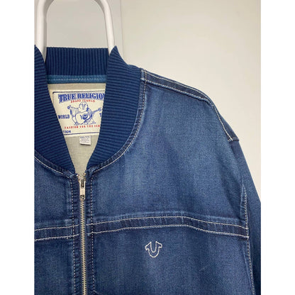 True Religion Bomber Jacket denim vintage small logo